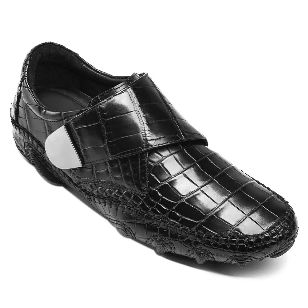6 CM / 2.36 Inches CMR CHAMARIPA height increasing shoes for men invisible heel crocodile leather formal shoes