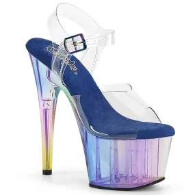 ADORE-708HT Blue Multi Tinted Platform Pole Dancing Sandal