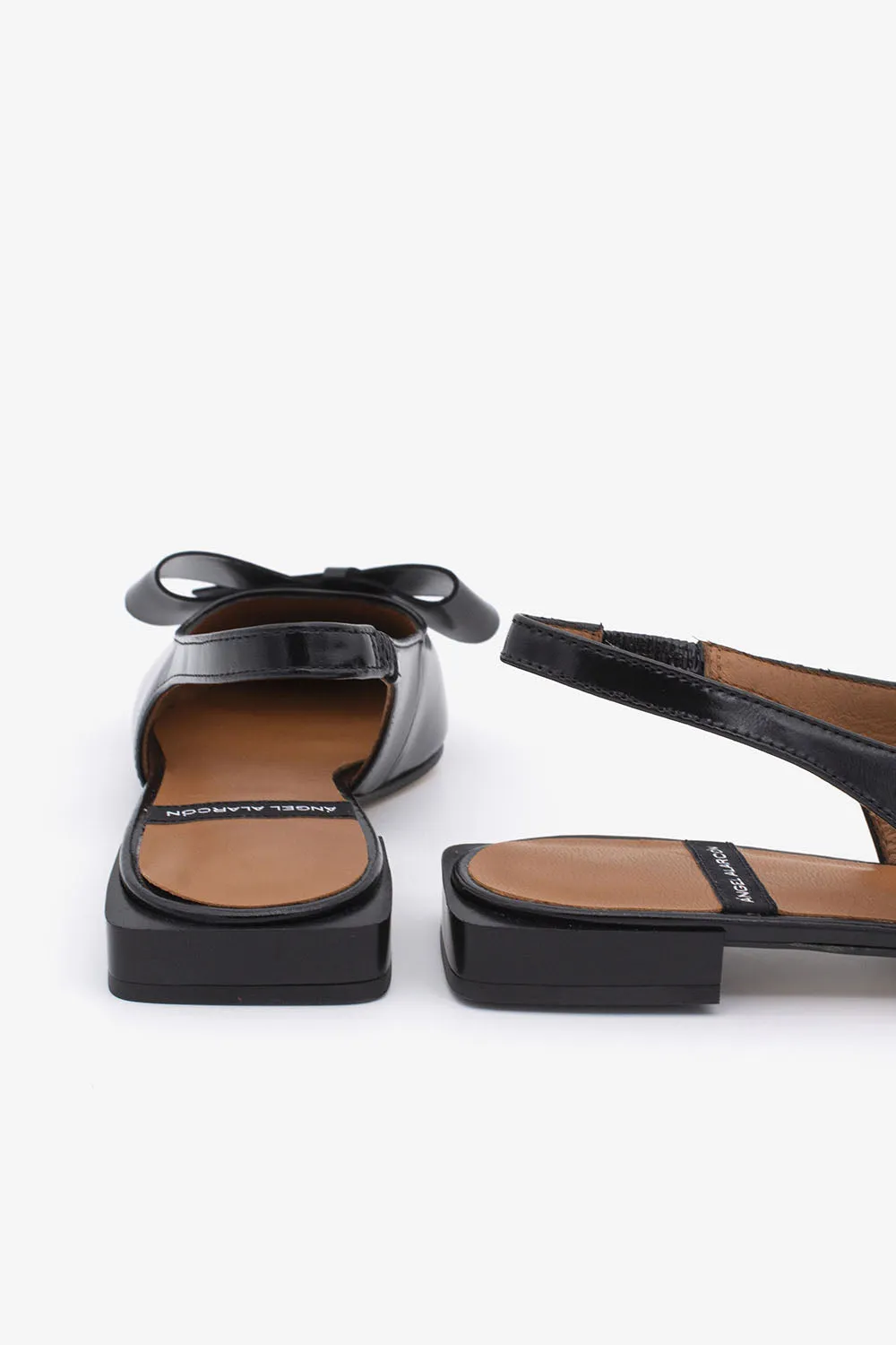 Angel Alarcon Black Big Bow Sling Back |25010530B