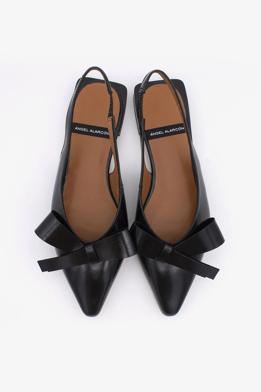 Angel Alarcon Black Big Bow Sling Back |25010530B