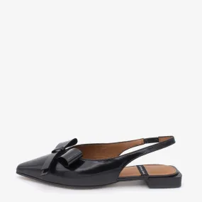 Angel Alarcon Black Big Bow Sling Back |25010530B