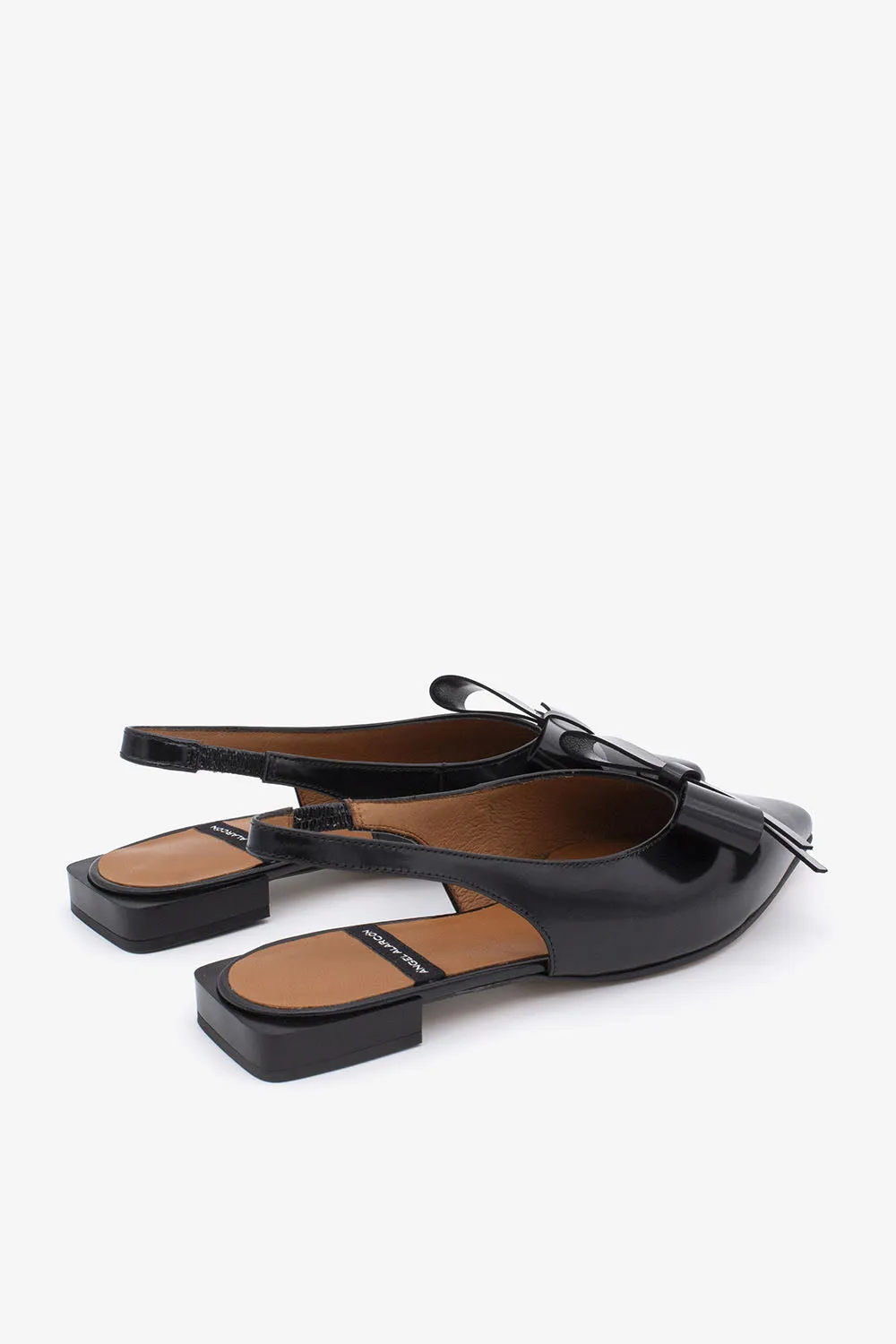 Angel Alarcon Black Big Bow Sling Back |25010530B