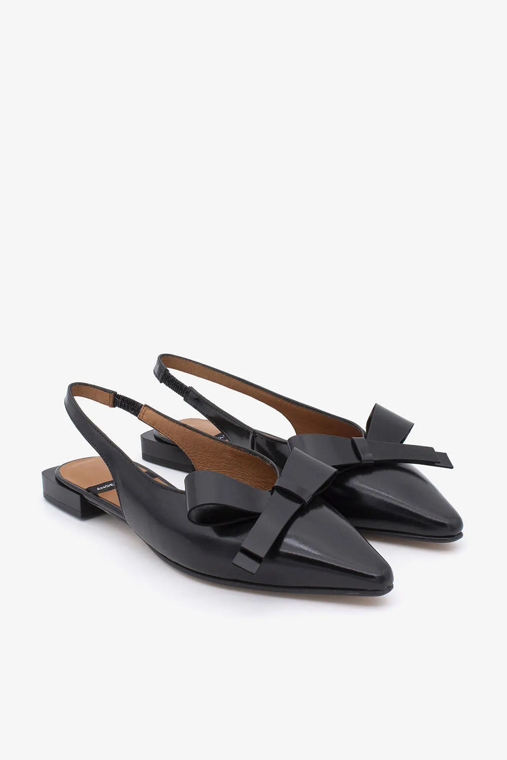 Angel Alarcon Black Big Bow Sling Back |25010530B