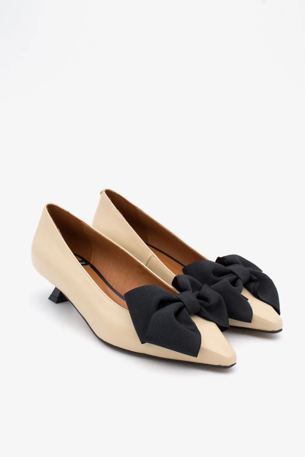 Angel Alarcon Cream Kitten Heel Pump|24628273C