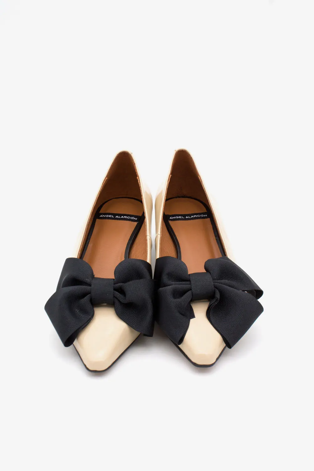 Angel Alarcon Cream Kitten Heel Pump|24628273C