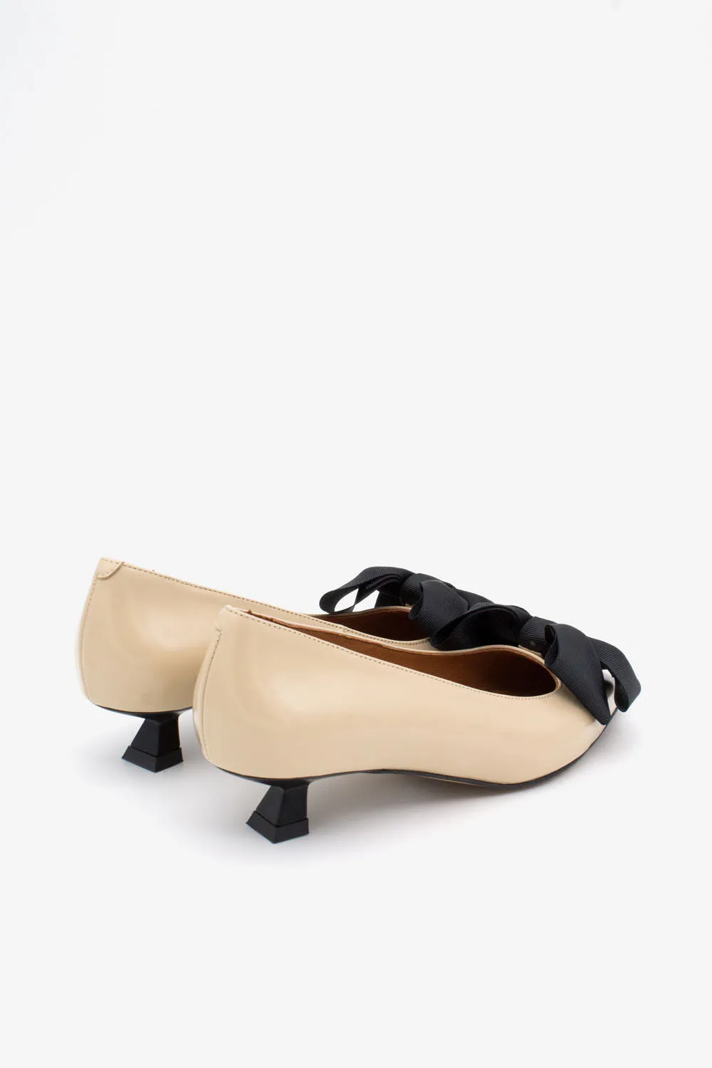 Angel Alarcon Cream Kitten Heel Pump|24628273C