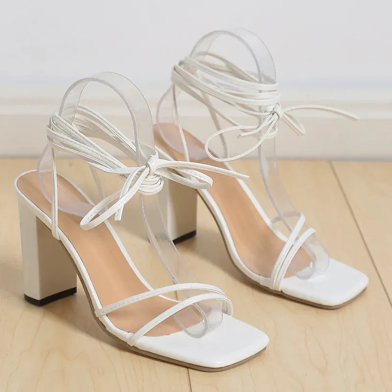 Ankle Tie Lace Up Heels Sandals
