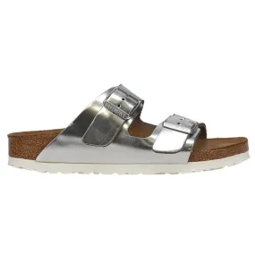 Arizona Soft Leather Metallic Narrow Footbed Sandals