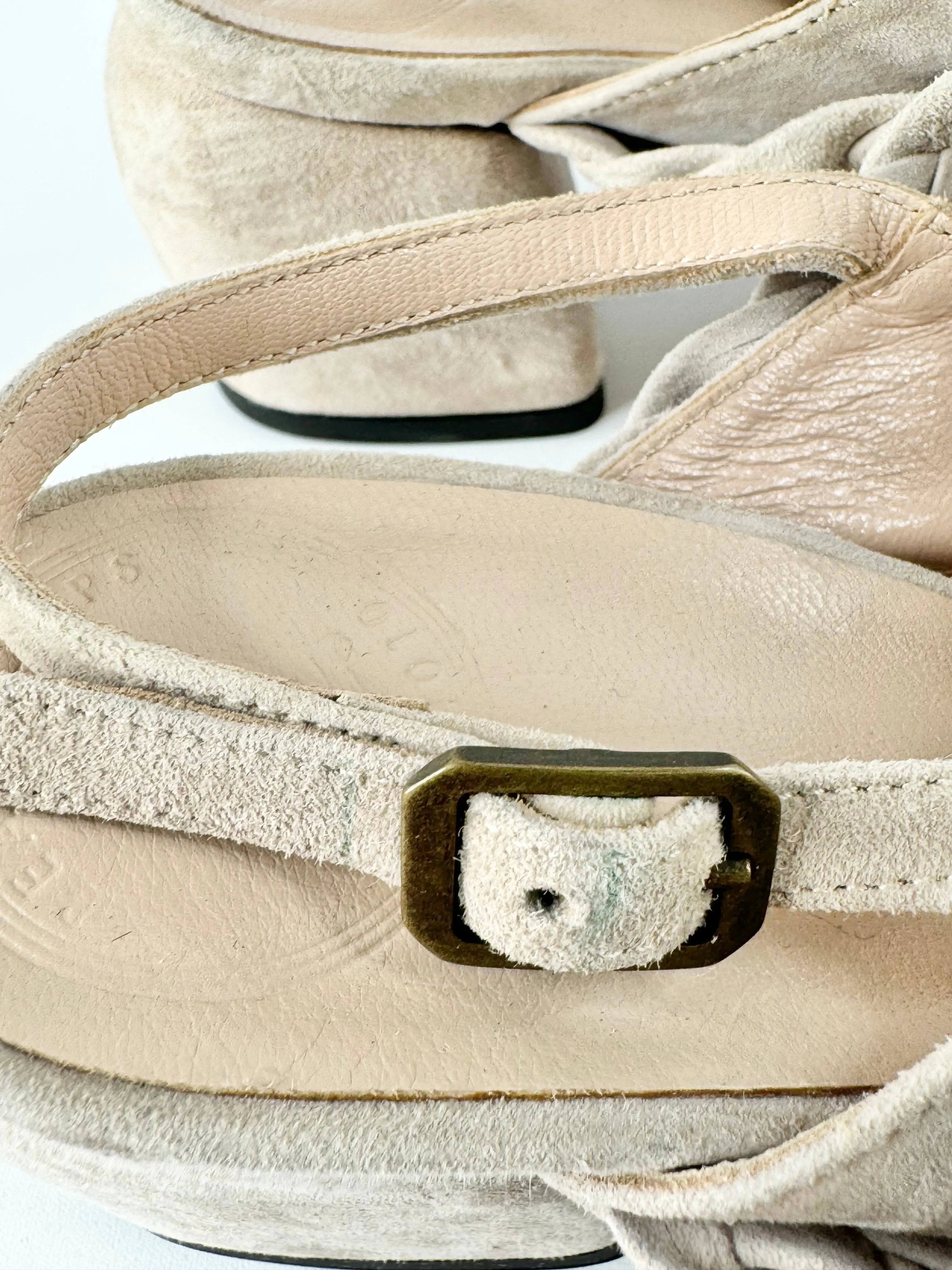 Beau Coops Buff Suede Heels - EU39