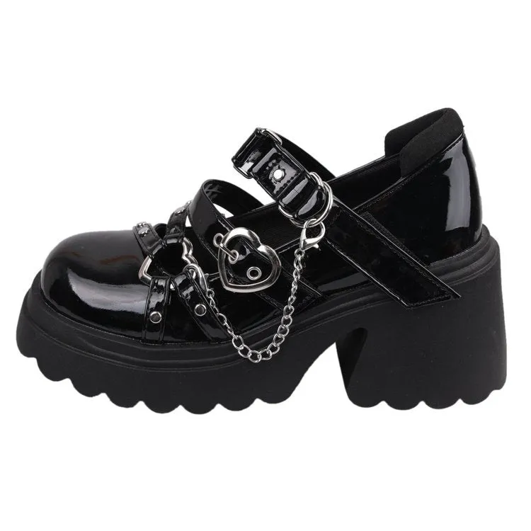 Boy Harsher Gothic Black Shoes for Women by The Nevermore