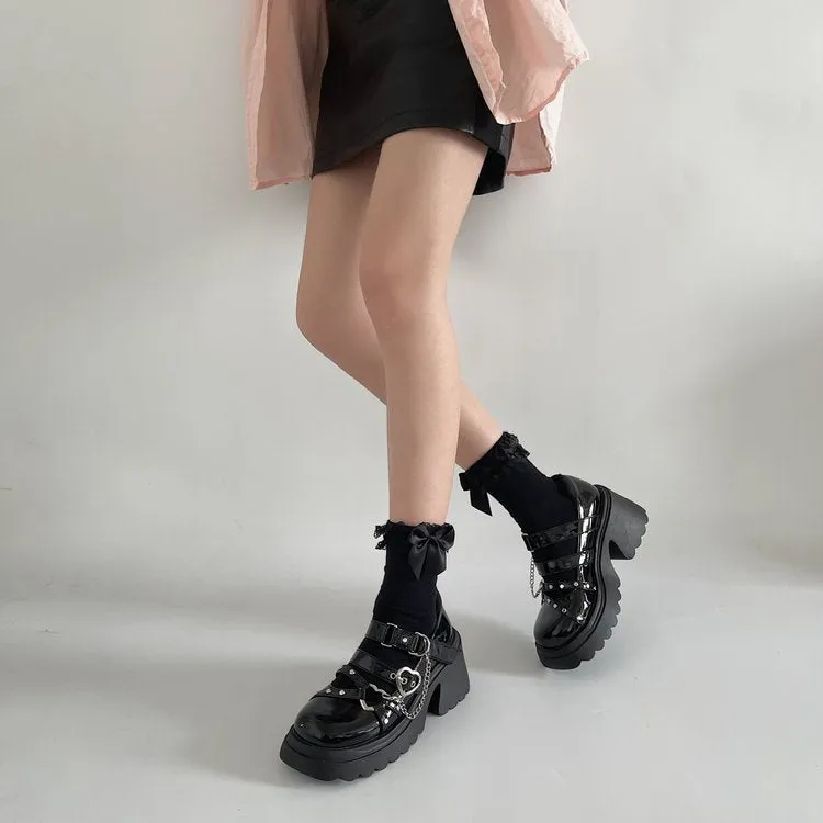 Boy Harsher Gothic Black Shoes for Women by The Nevermore