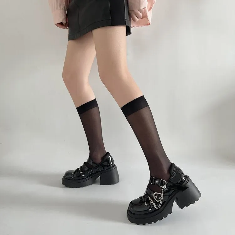 Boy Harsher Gothic Black Shoes for Women by The Nevermore