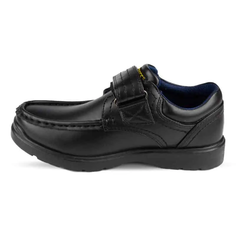Boys Touch Fasten School Shoe in Black