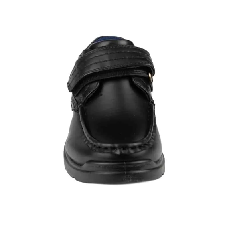 Boys Touch Fasten School Shoe in Black