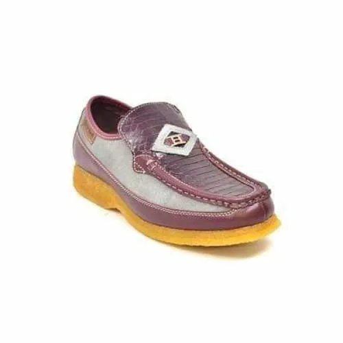 British Walkers Power Men's Burgundy and Gray Snake Skin Leather
