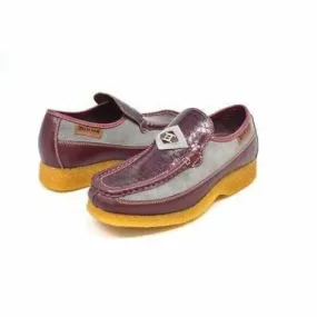 British Walkers Power Men's Burgundy and Gray Snake Skin Leather