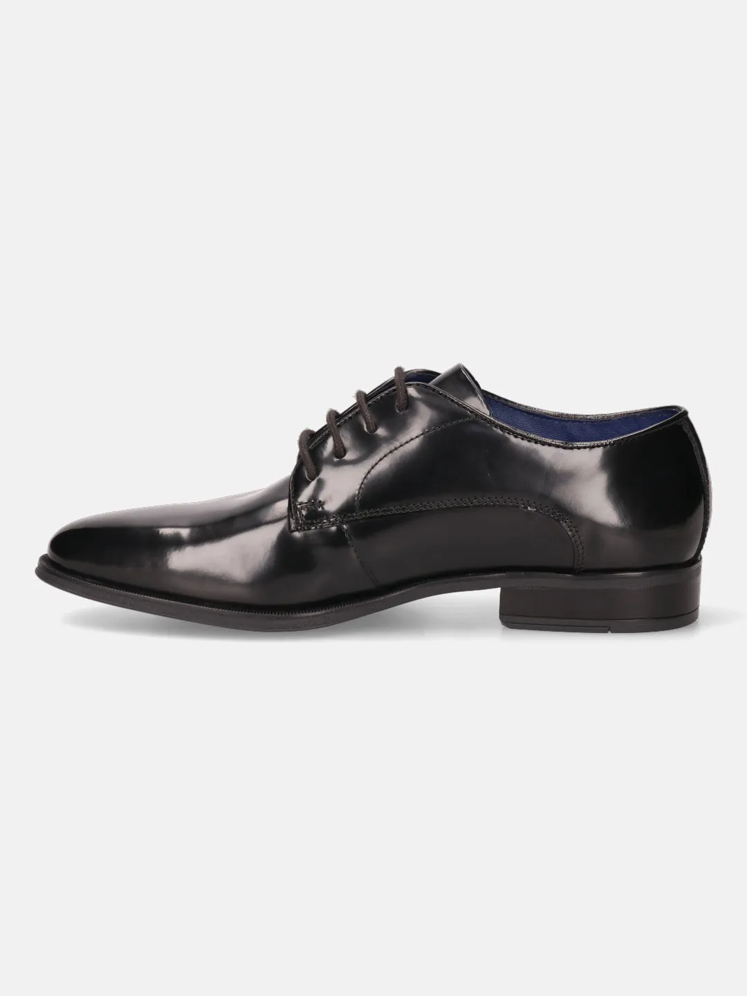 bugatti Black Premium Leather Formal Derby Shoes