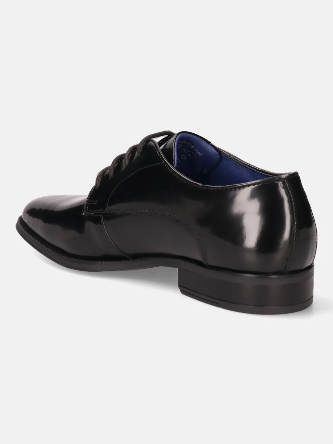 bugatti Black Premium Leather Formal Derby Shoes