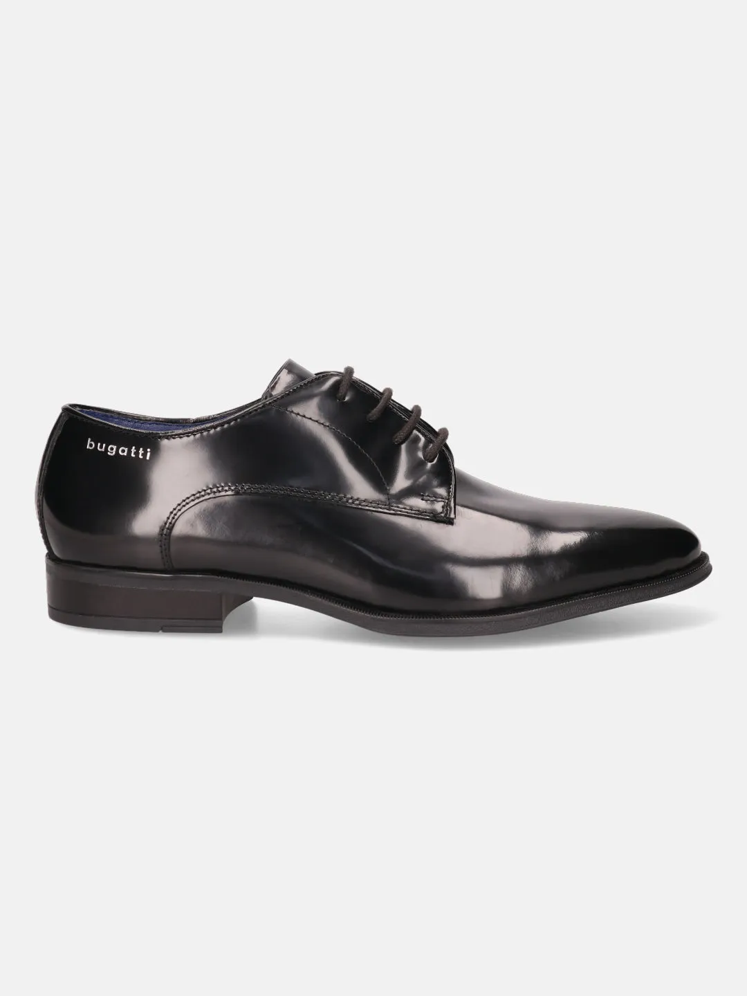 bugatti Black Premium Leather Formal Derby Shoes
