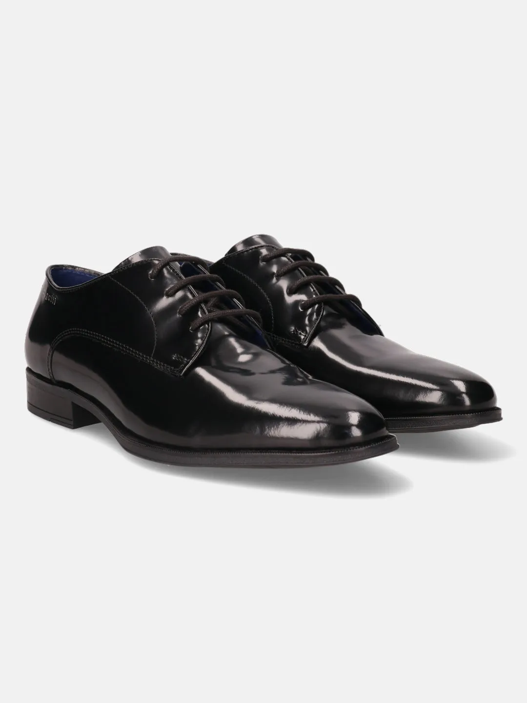 bugatti Black Premium Leather Formal Derby Shoes