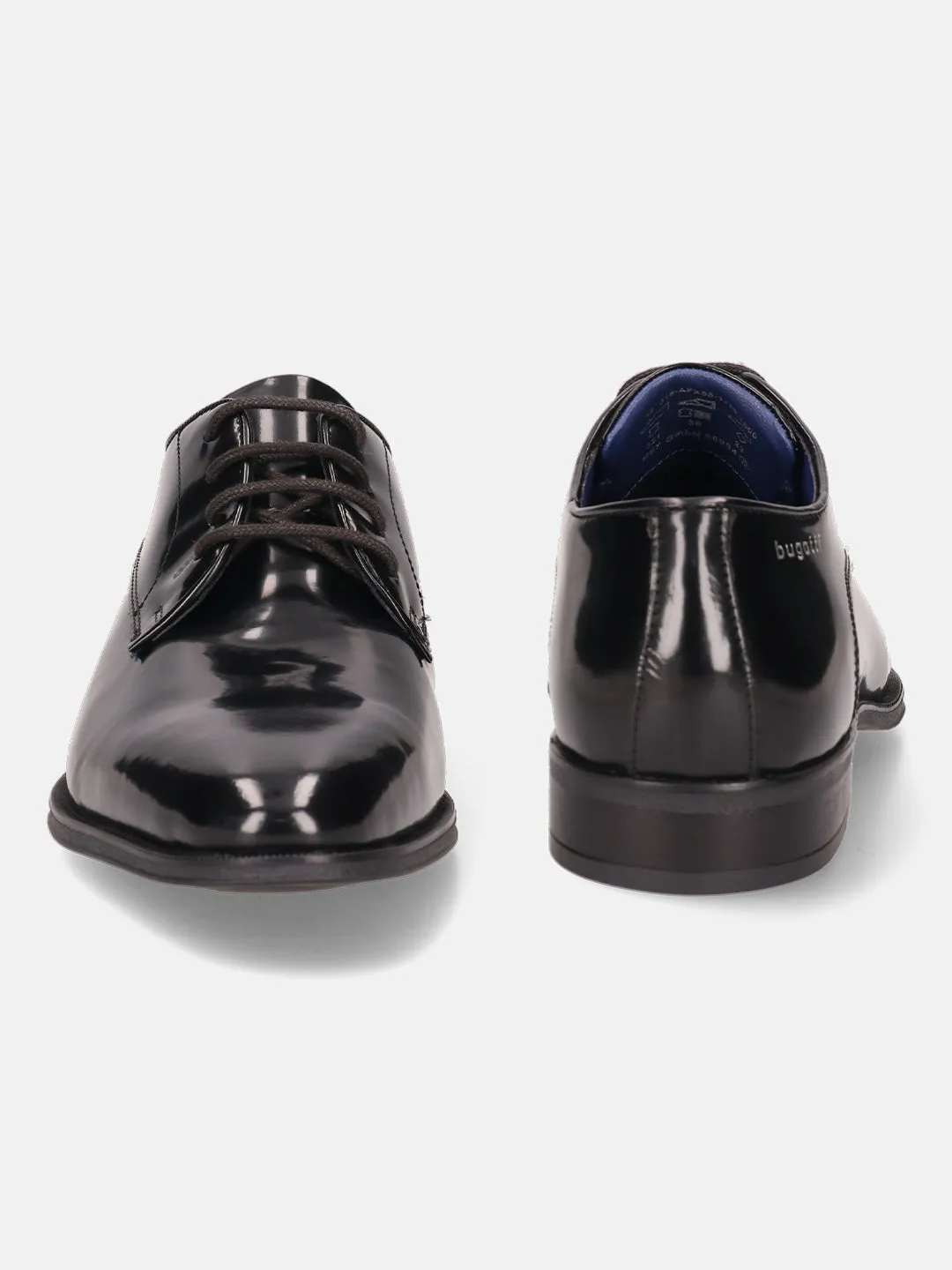 bugatti Black Premium Leather Formal Derby Shoes