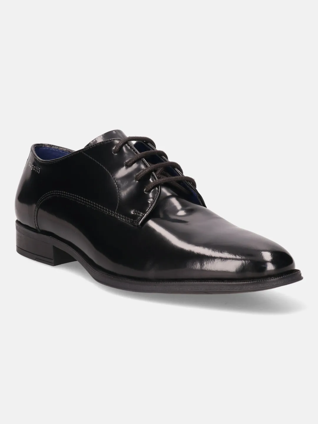 bugatti Black Premium Leather Formal Derby Shoes