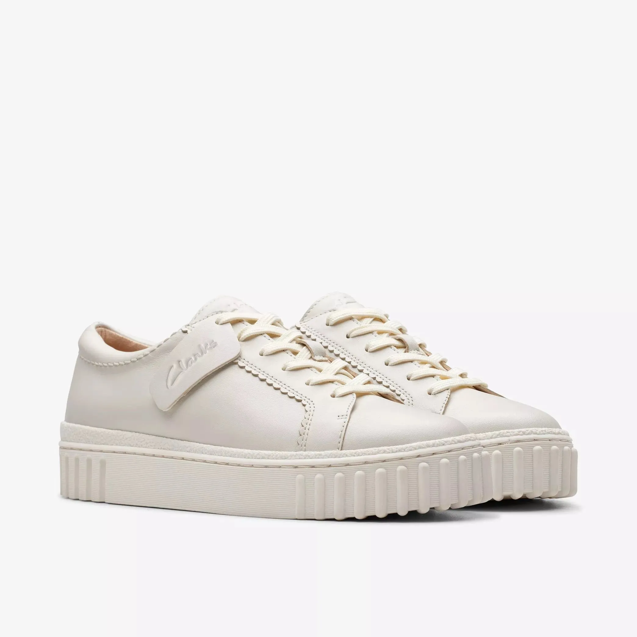 Clarks Women's Mayhill Walk Shoes- Off White Leather