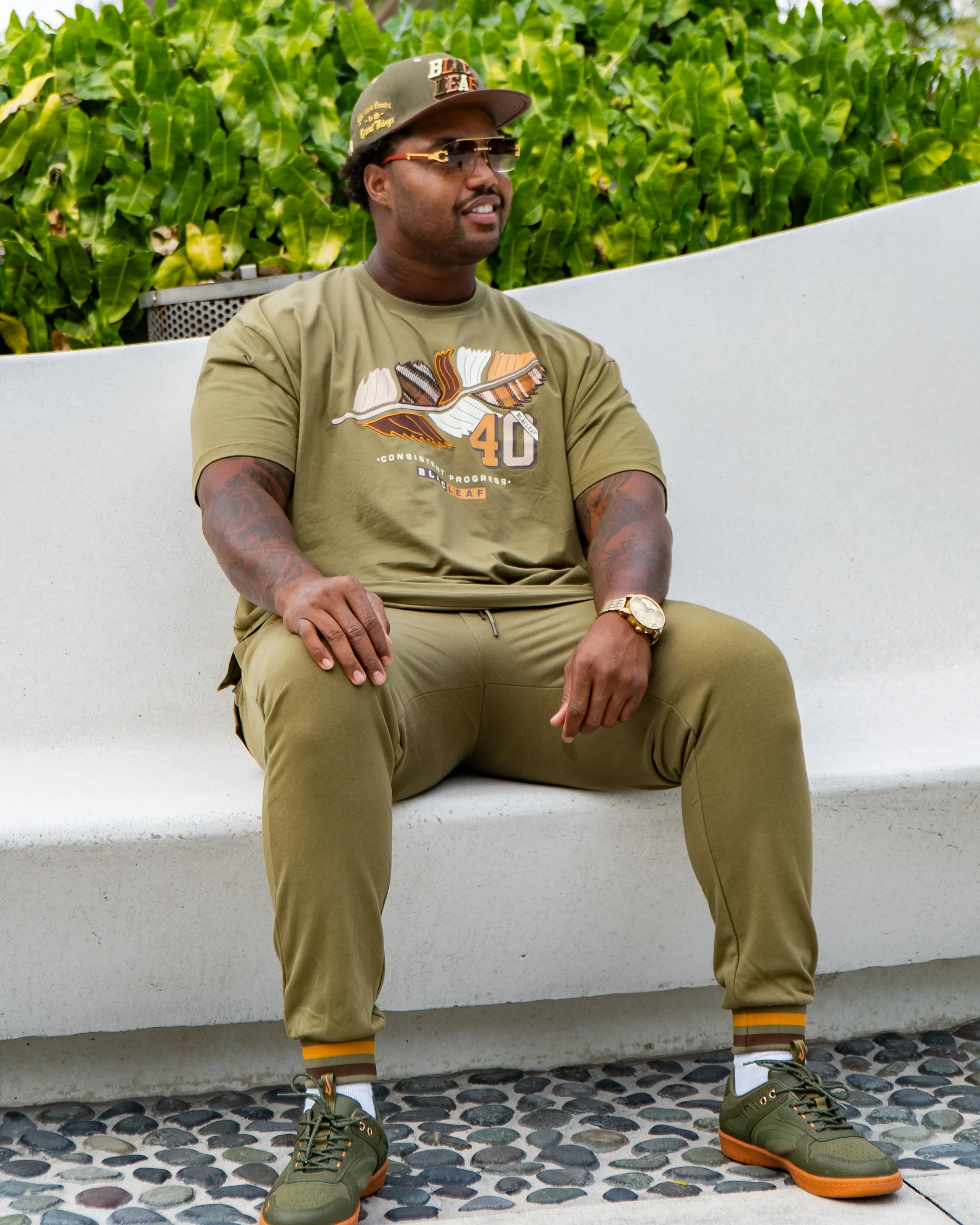 Consistent Progress Olive Tee, and Olive Classic Joggers Combo (Shoe Not Included)
