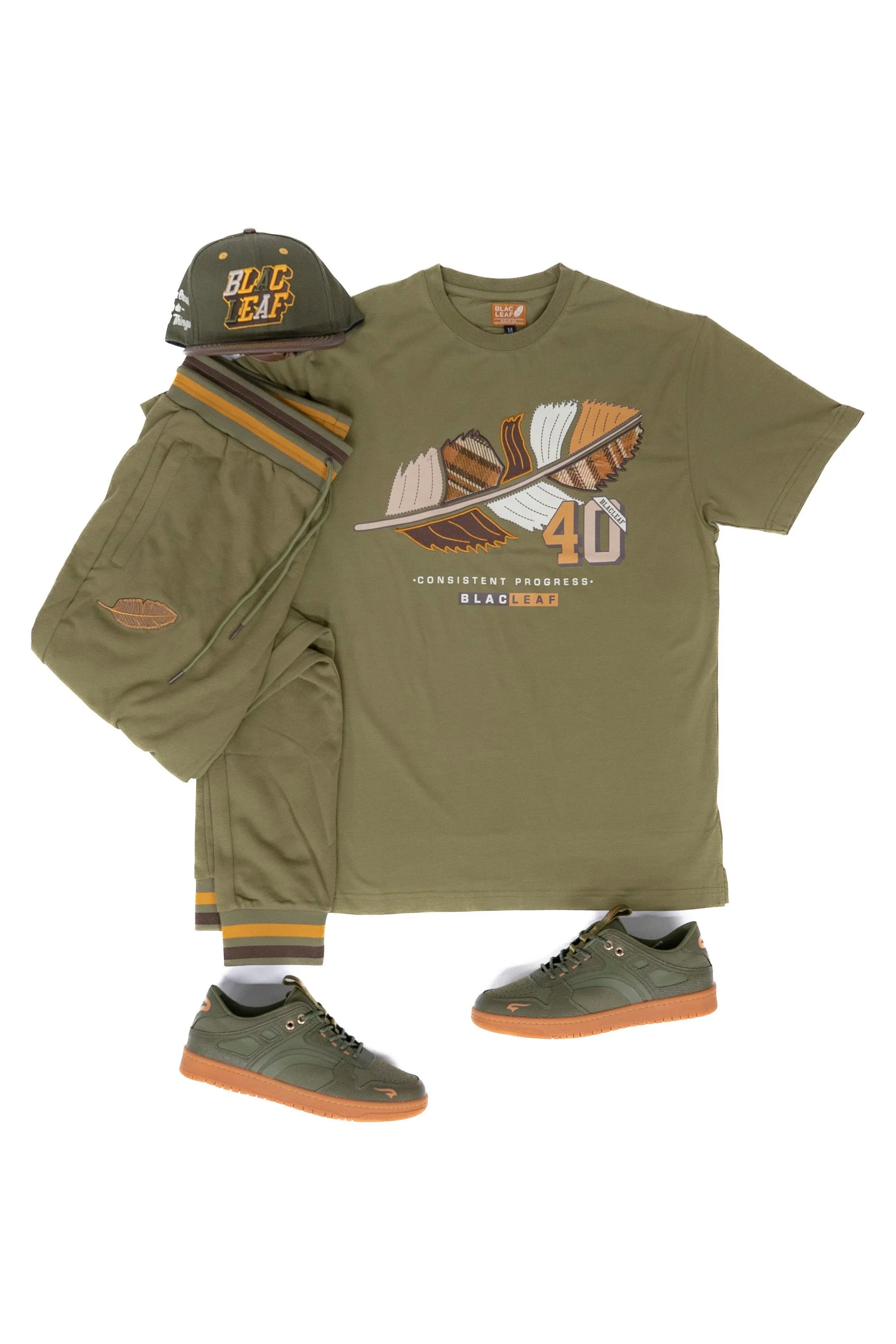 Consistent Progress Olive Tee, and Olive Classic Joggers Combo (Shoe Not Included)