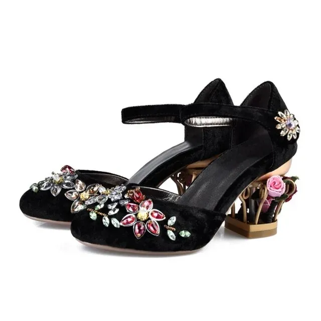 Crystal Mary Jane Heels