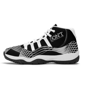 DONT  D4X White  logo,, Black,White, Grey  Design & Black High Top Air Retro Sneakers - White