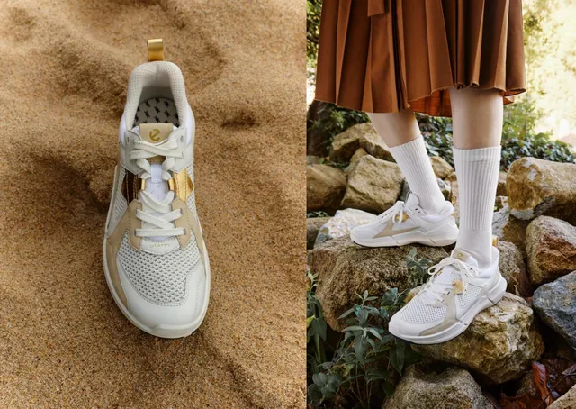 ECCO Biom 2.2 W Ladies Gold/Limestone Mesh/Leather Sneaker