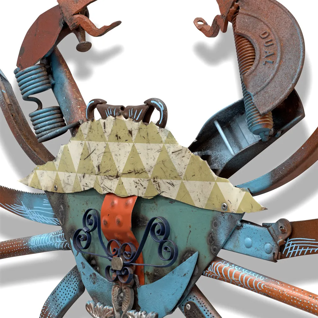 FOLK FAUNA (BLUE CRAB) original mixed media wall art