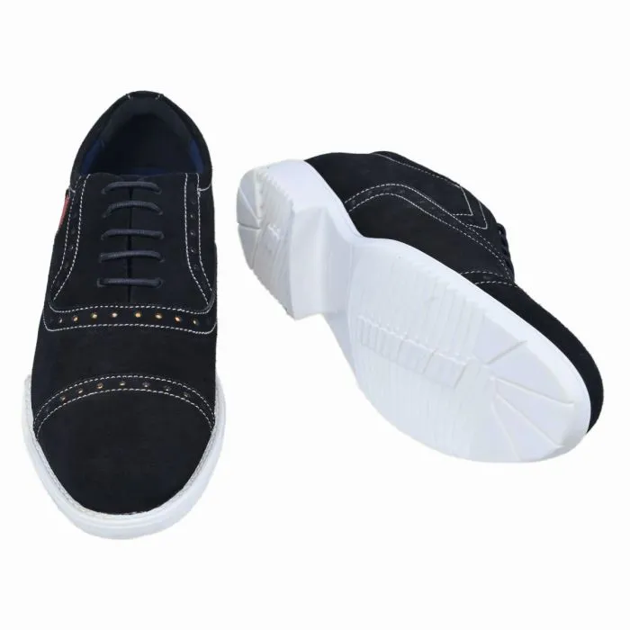 Friday All Day Comfort Black Italian Leather Oxford with Embossed Logo