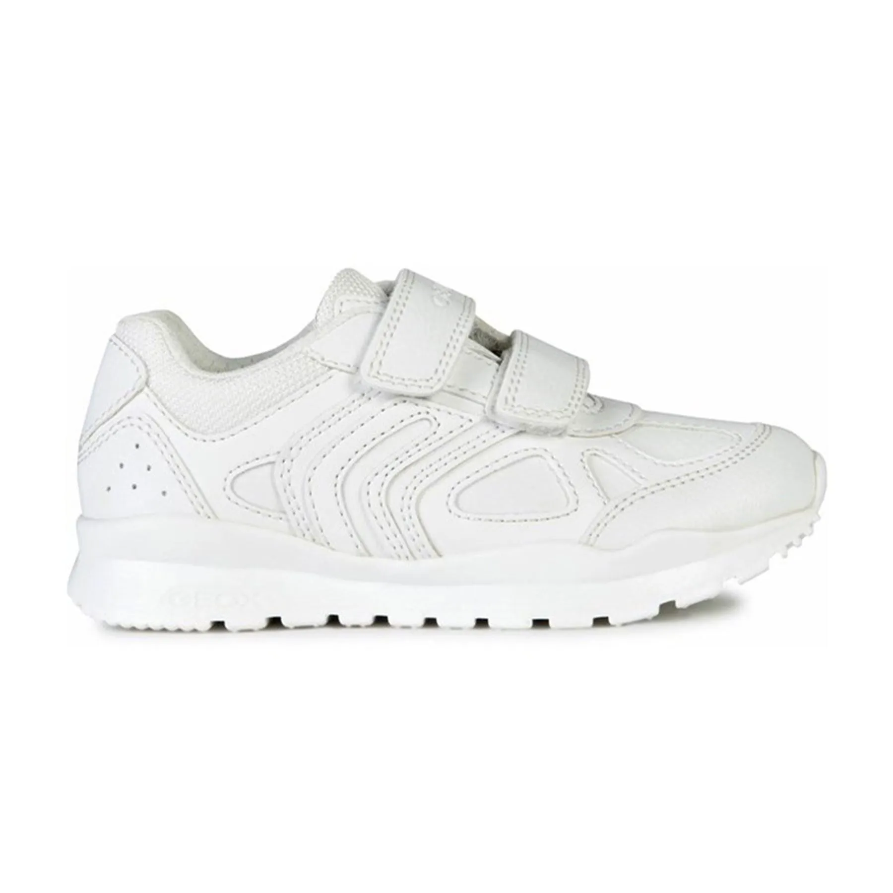 Geox Boys White Touch Fastening Pavel School Shoes