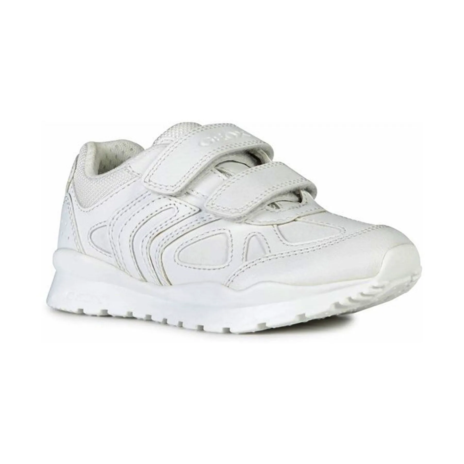 Geox Boys White Touch Fastening Pavel School Shoes