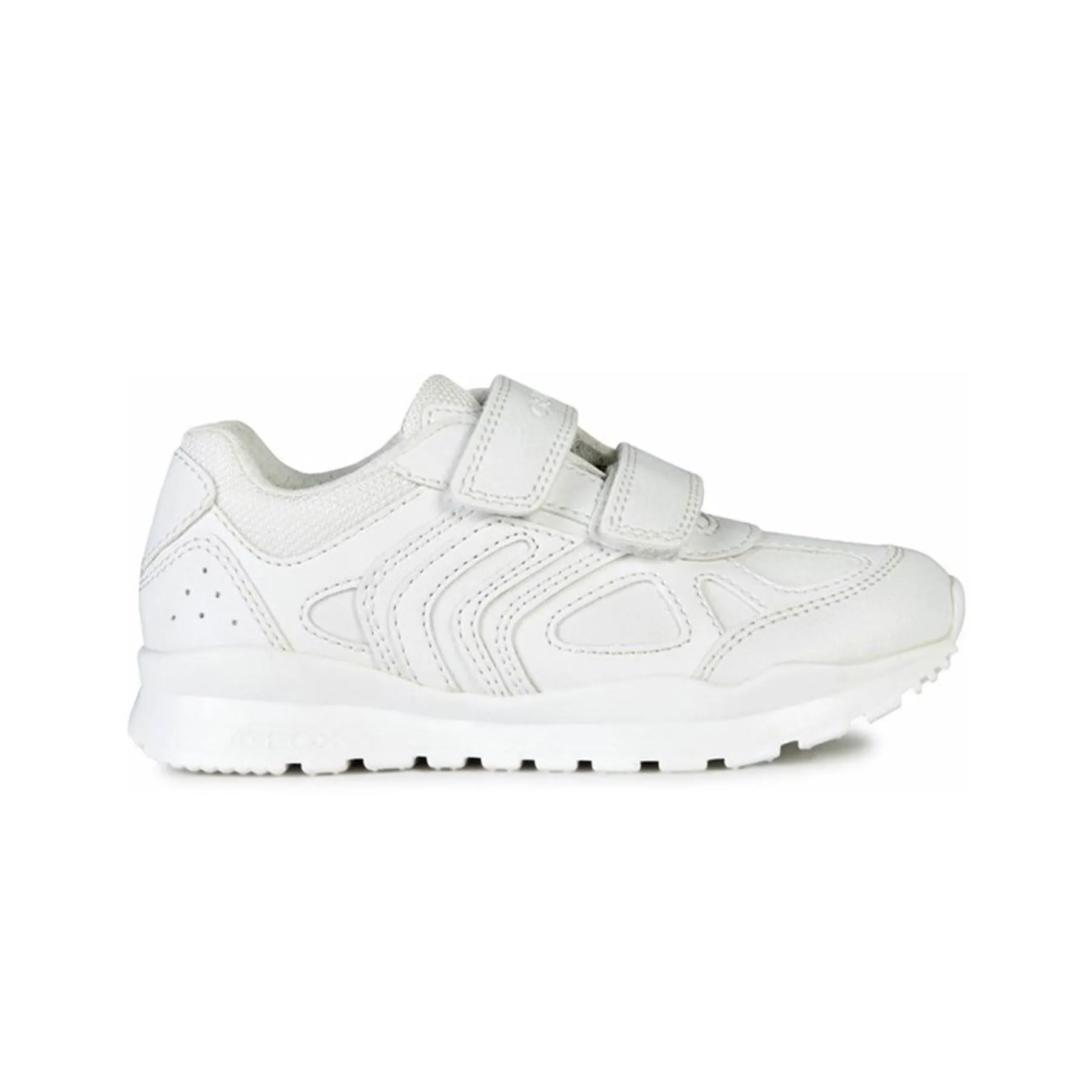 Geox Boys White Touch Fastening Pavel School Shoes