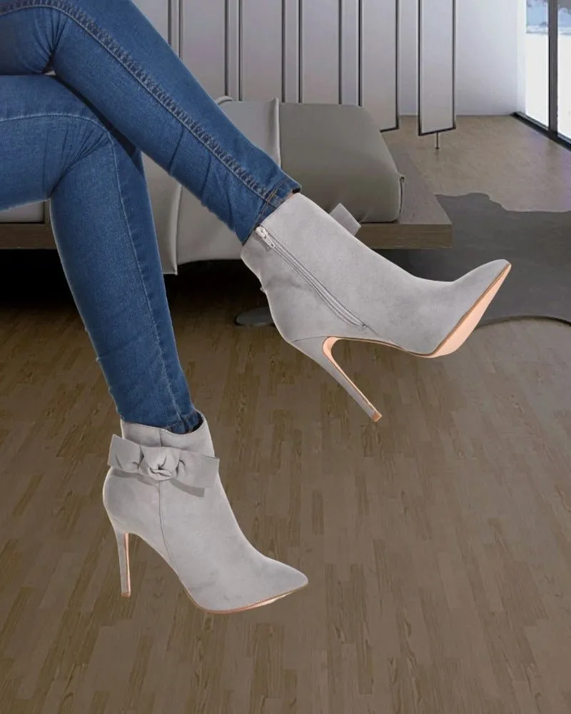 Grey Jesse Heel Ankle Boots
