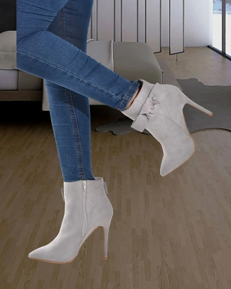 Grey Jesse Heel Ankle Boots