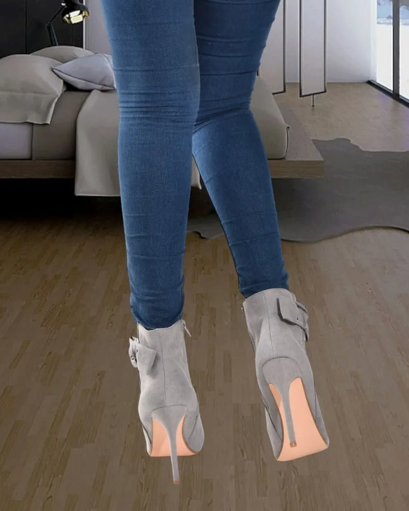 Grey Jesse Heel Ankle Boots