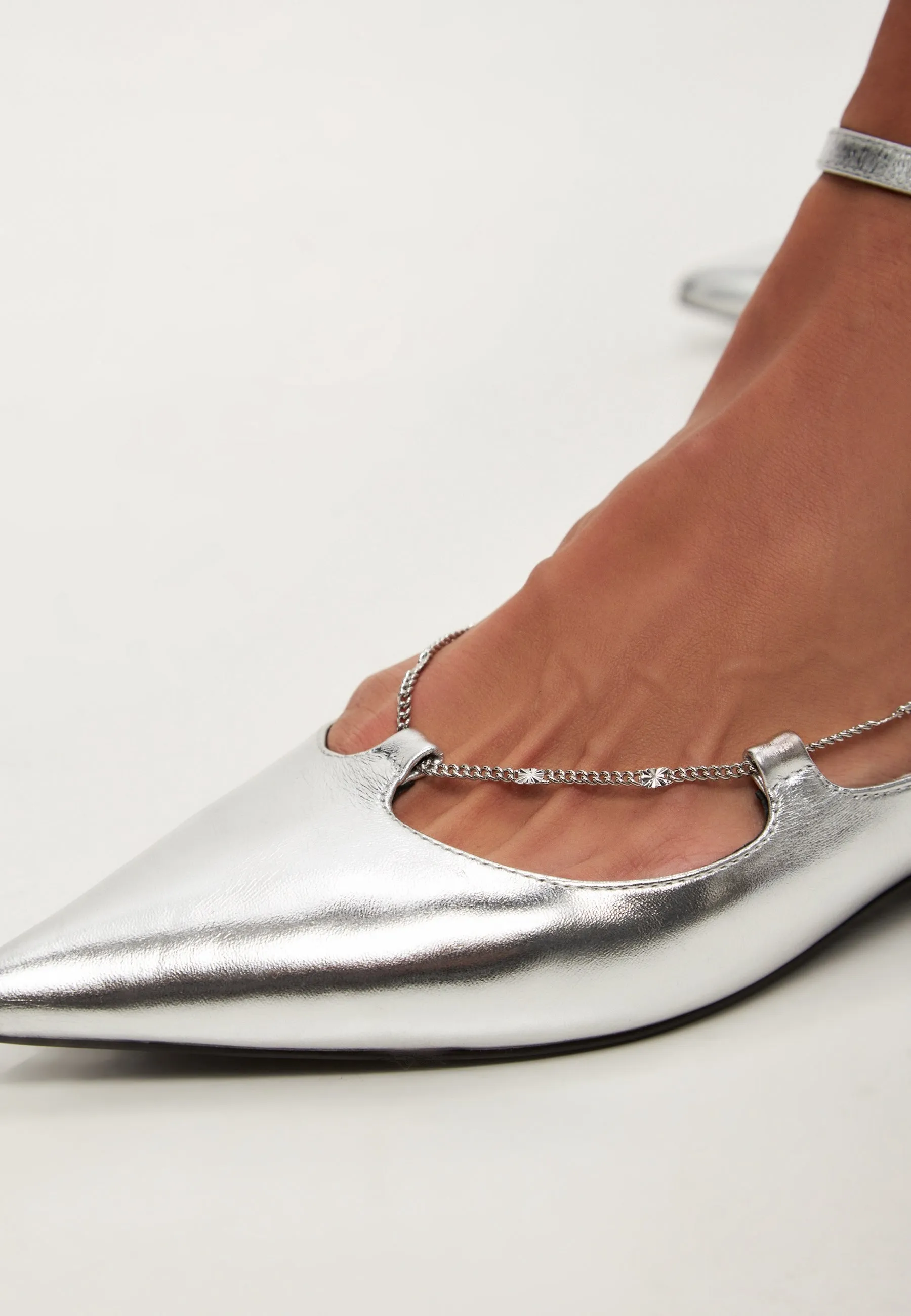 Leather Ballerinas Clara - Silver