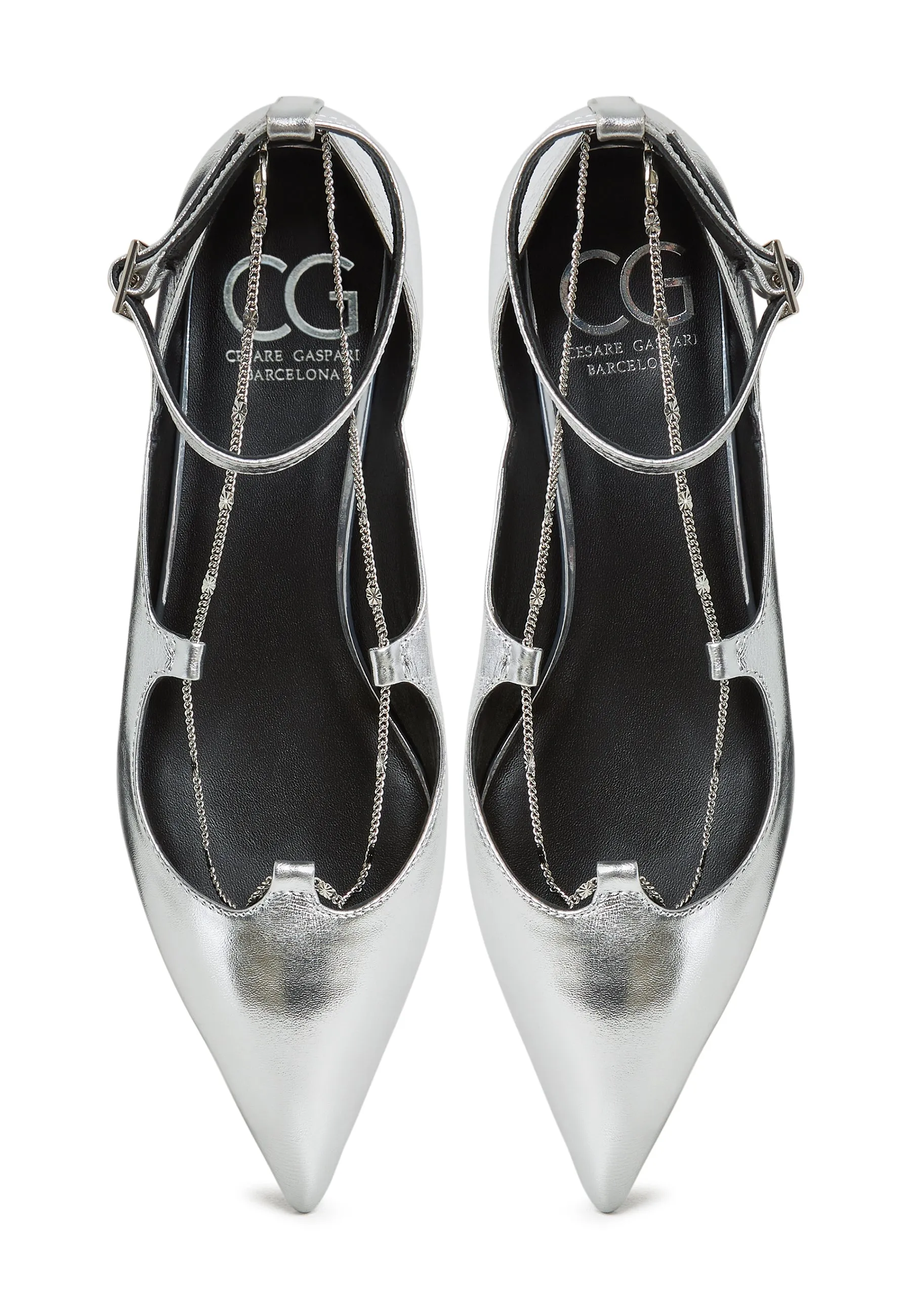 Leather Ballerinas Clara - Silver