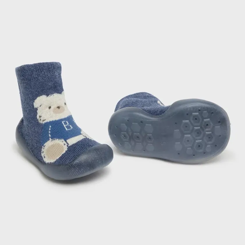 Mayoral Infant Sock Shoes 9781 Blue Teddy