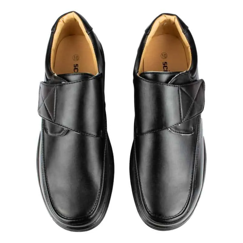 Mens Black Touch Fasten Comfort  Shoe