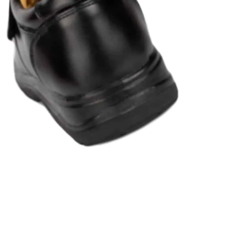 Mens Black Touch Fasten Comfort  Shoe