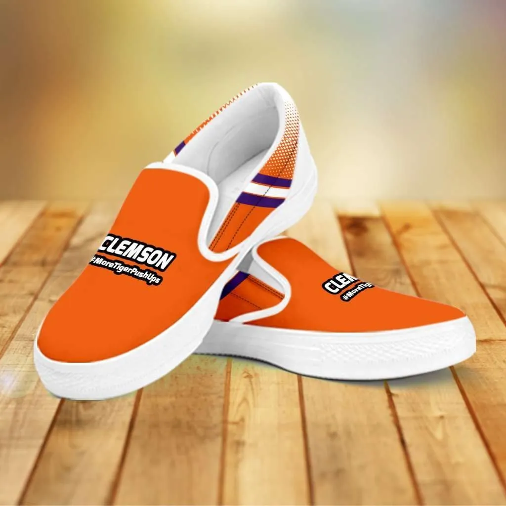 #MoreTigerPushUps Clemson Fan Slip-on Sneakers