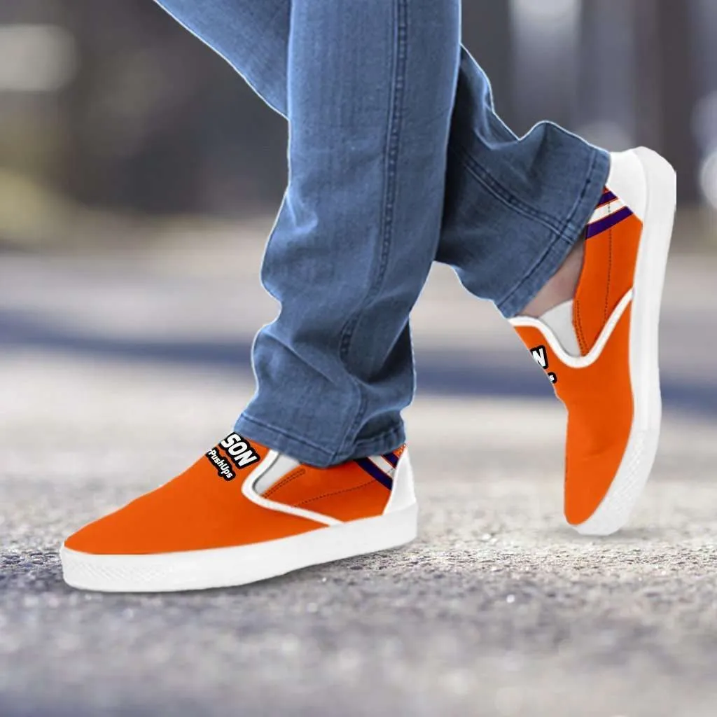 #MoreTigerPushUps Clemson Fan Slip-on Sneakers