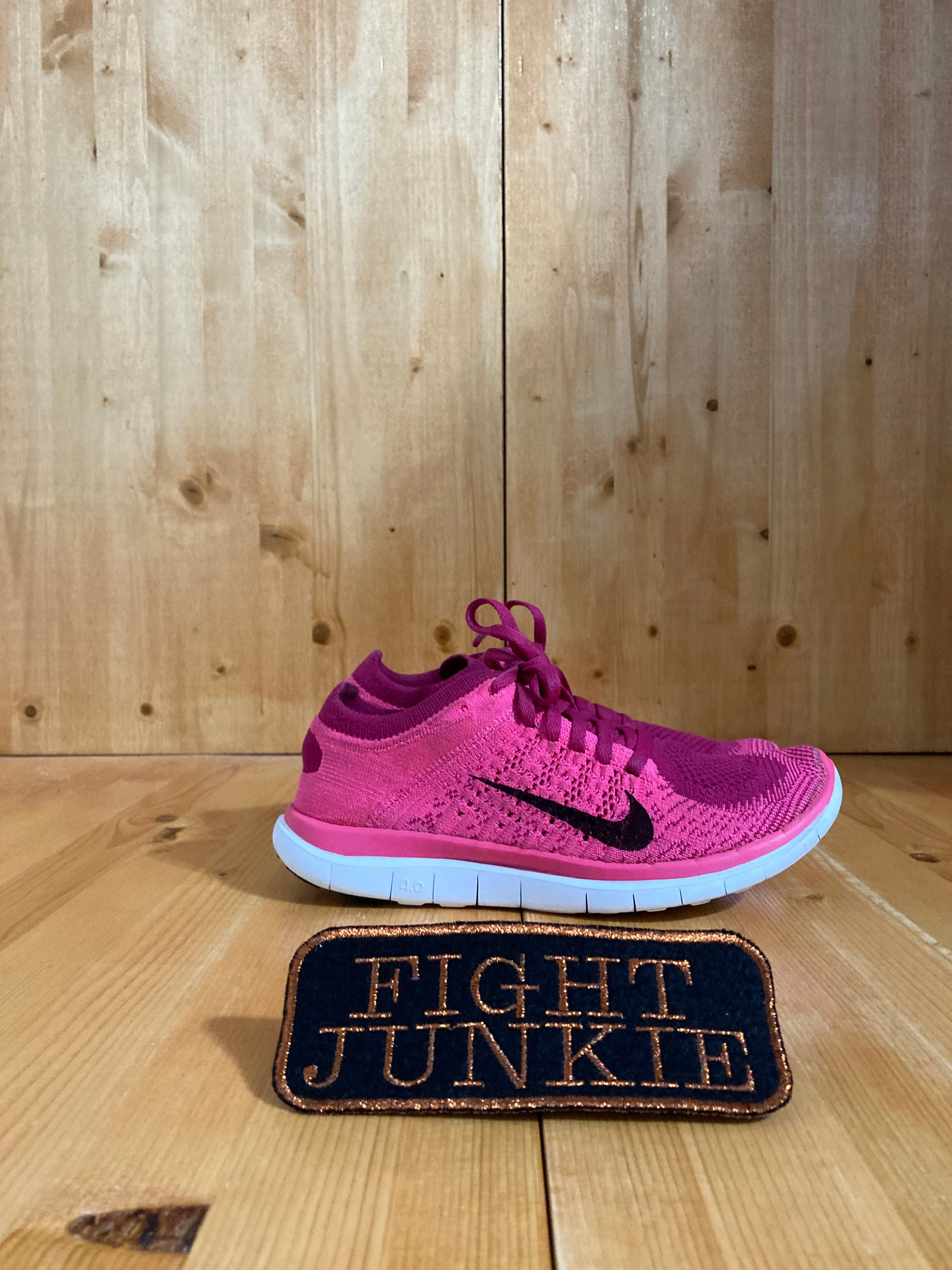 NIKE FREE 4.0 FLYKNIT Women Size 6.5 Running Training Shoes Sneakers Pink 631050-601