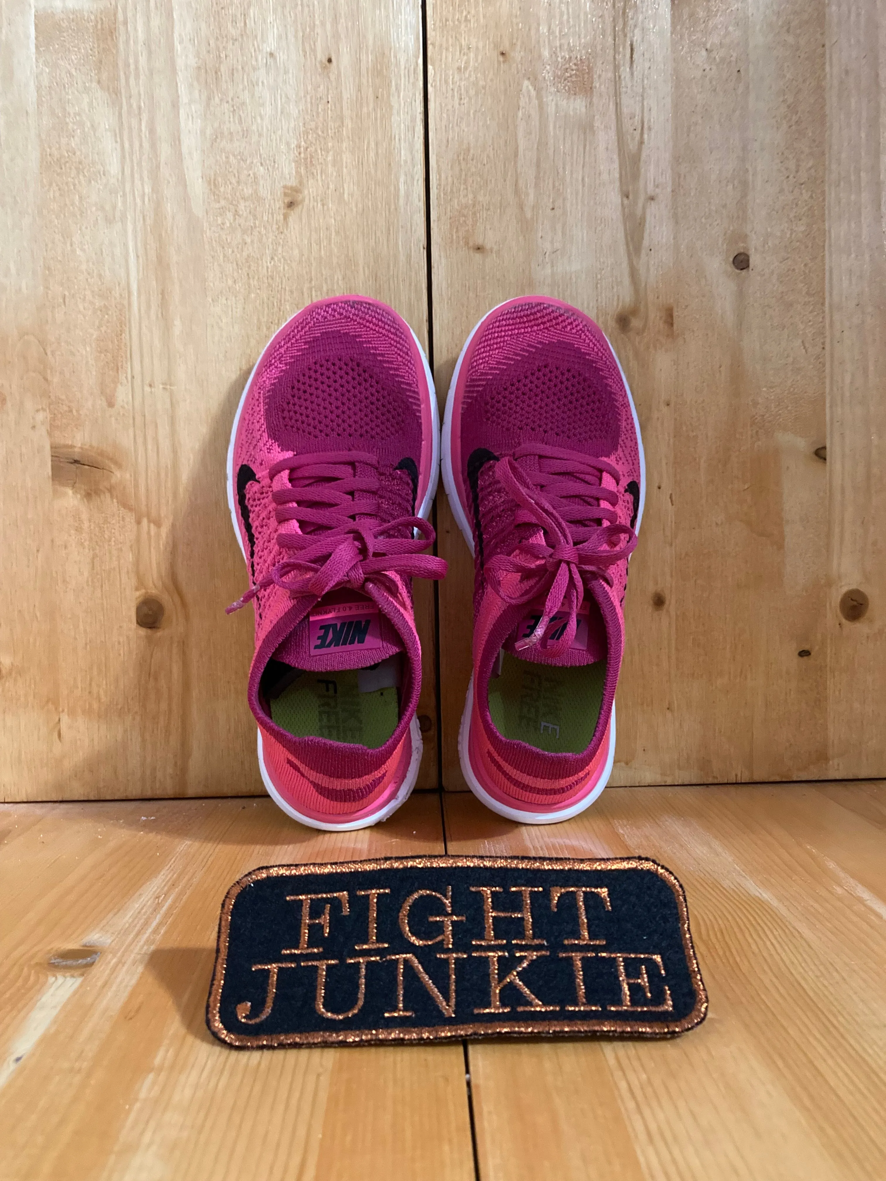 NIKE FREE 4.0 FLYKNIT Women Size 6.5 Running Training Shoes Sneakers Pink 631050-601