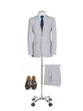 PREMIUM BUILD YOUR PACKAGE: Light Grey Slim Fit Suit (Package Includes 2 Pc Suit, Shirt, Necktie or Bow Tie, Matching Pocket Square)